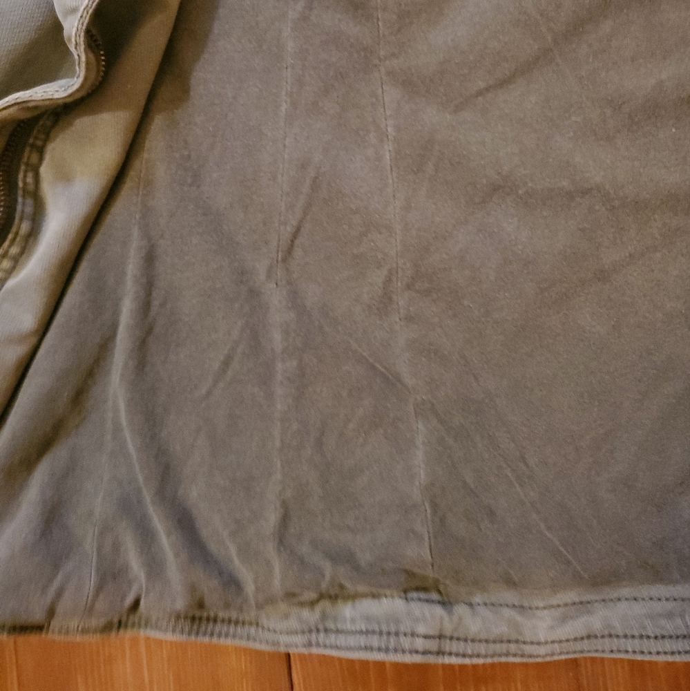 Anthropologie Green Fatigue Asymmetric Zip Button Lined Jacket w/ Pockets Small - Picture 11 of 15